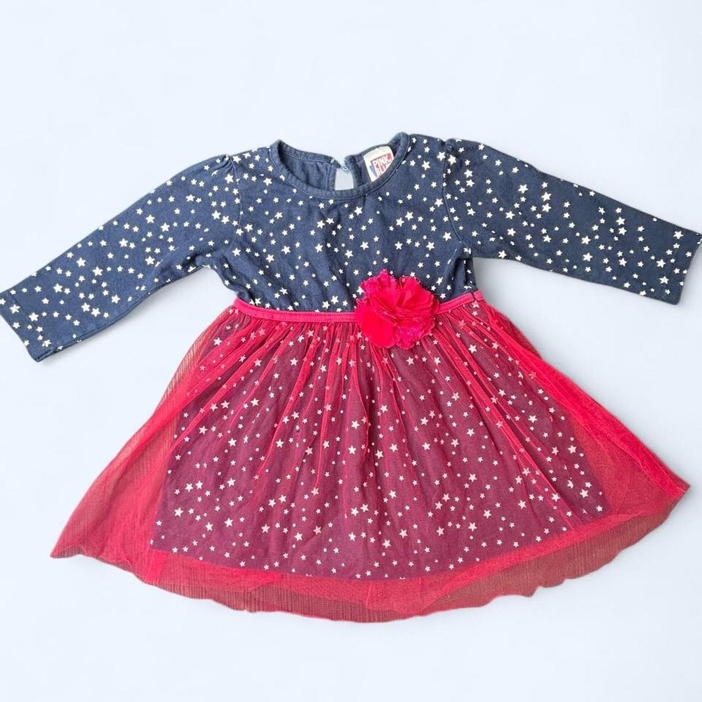 Pink & Blue brand Baby dress Celestial fairy blue top pink tulle skirt, 12-18 m